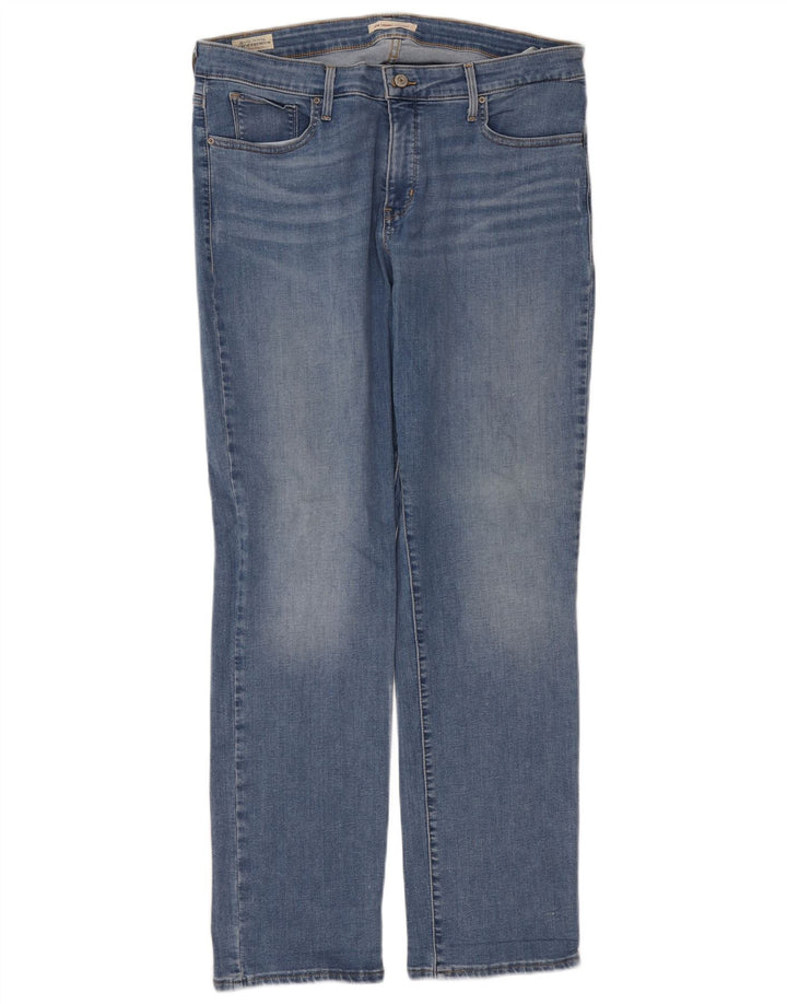 Levi's Mujer 314 Shaping Straight Jeans W36 L32 Algodón Azul