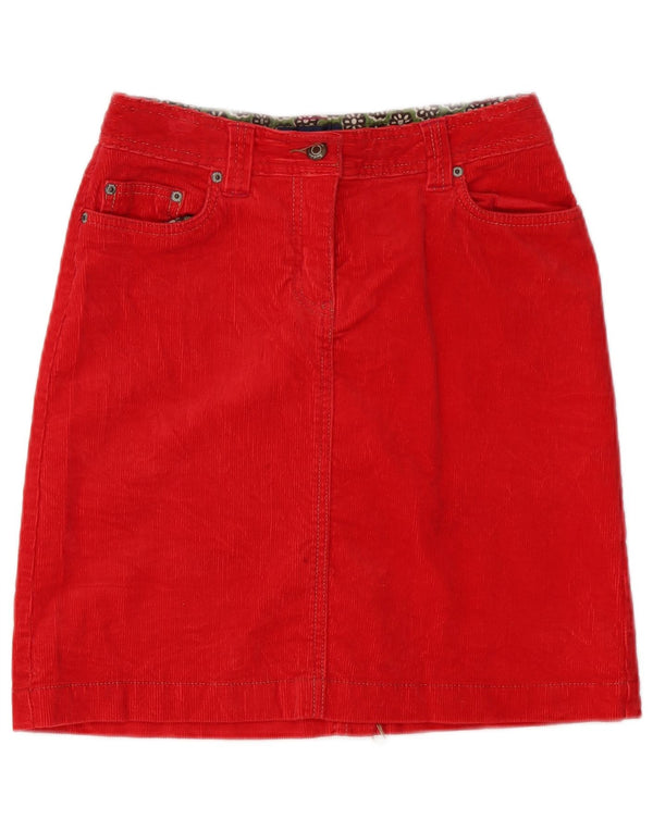 Falda de pana para mujer Boden UK 10 Small W30 Algodón rojo