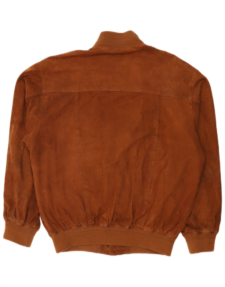 MASTERPELLE Chaqueta bomber de ante para hombre IT 52 XL Cuero marrón
