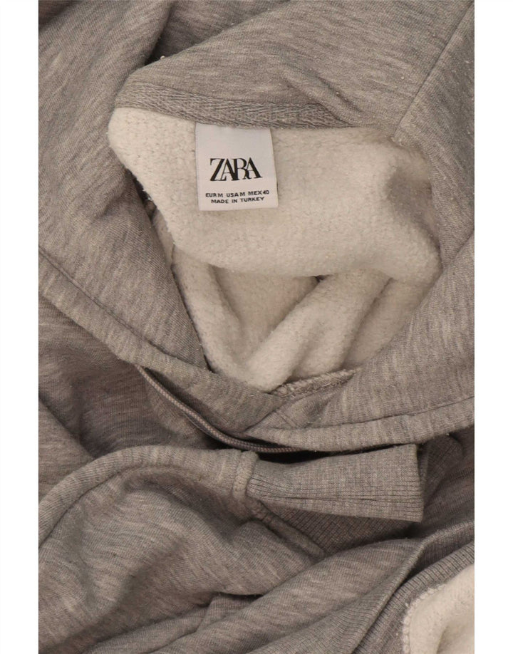 Zara Hombre Sudadera Con Capucha Jersey Gris Medio Moteado