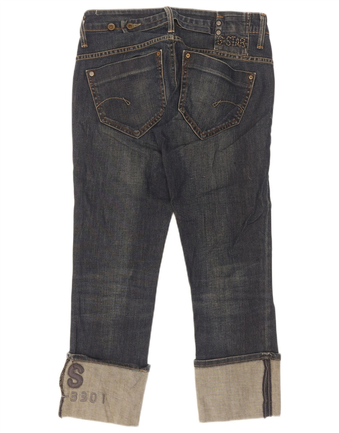 Vaqueros recortados para mujer G-Star W28 L25 Algodón azul marino