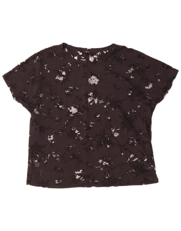 Desigual Mujer Ver A Través De La Camiseta Gráfica Top Reino Unido 40 Mediano Negro Floral