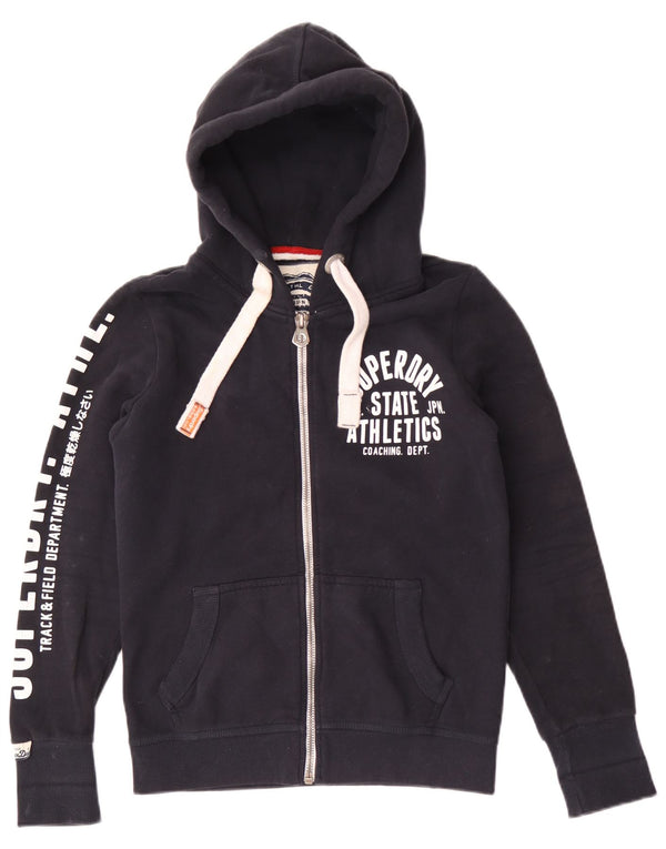 Superdry Hombre Sudadera Con Capucha Y Cremallera Gráfica De Algodón Azul Marino Mediano