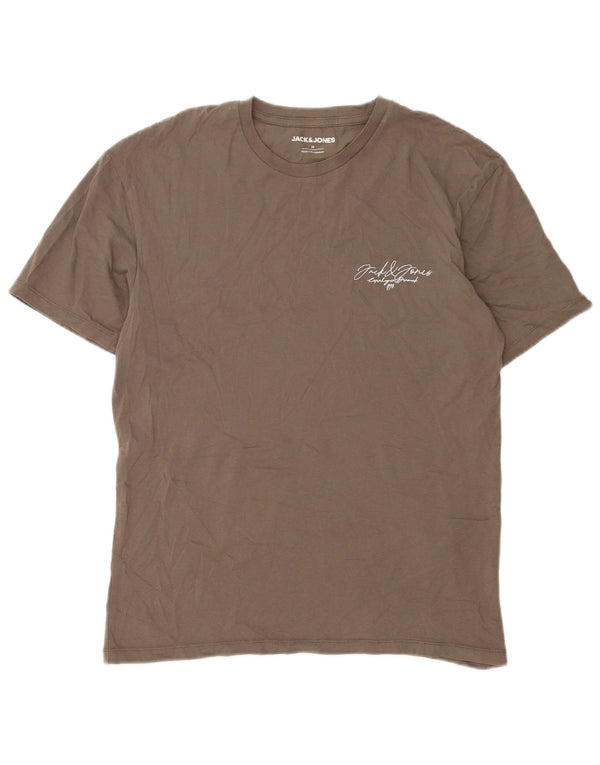 Jack & Jones Hombre Camiseta Top Algodón Marrón Medio