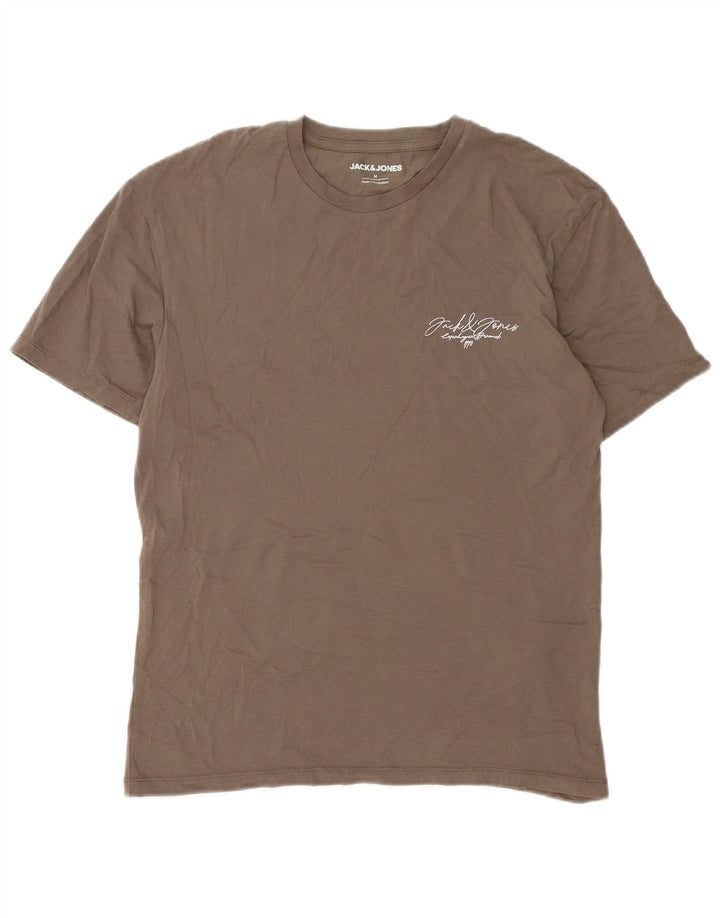 Jack & Jones Hombre Camiseta Top Algodón Marrón Medio