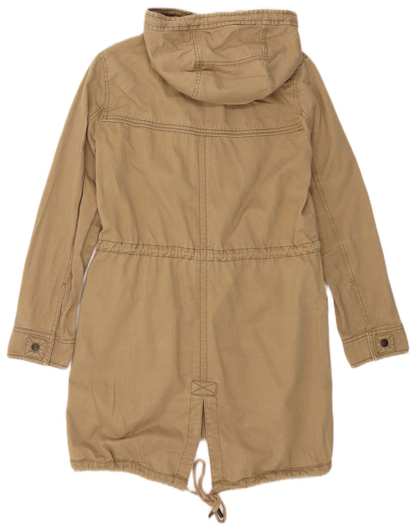 Abercrombie & Fitch Parka con capucha para mujer UK 10 Small Khaki Cotton