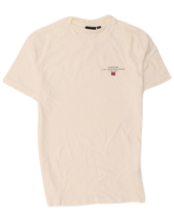 Napapijri Hombre Geographic Camiseta Top XS Blanco Algodón