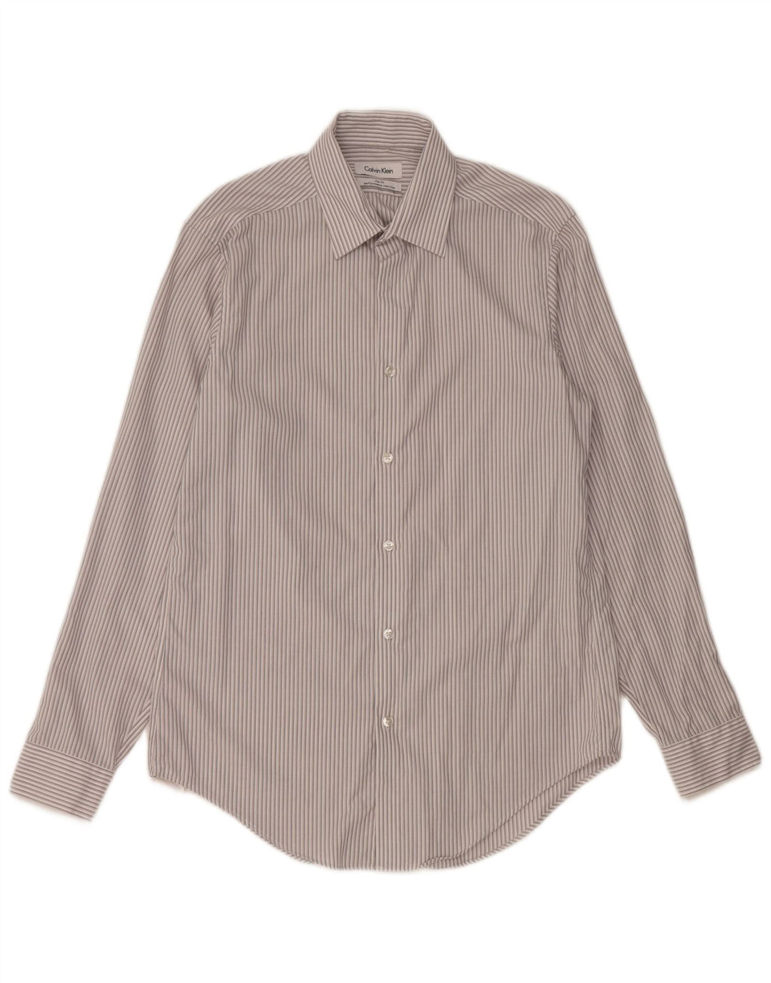 Camisa Calvin Klein Slim Fit para hombre talla 15 1/2 rayas grises medianas