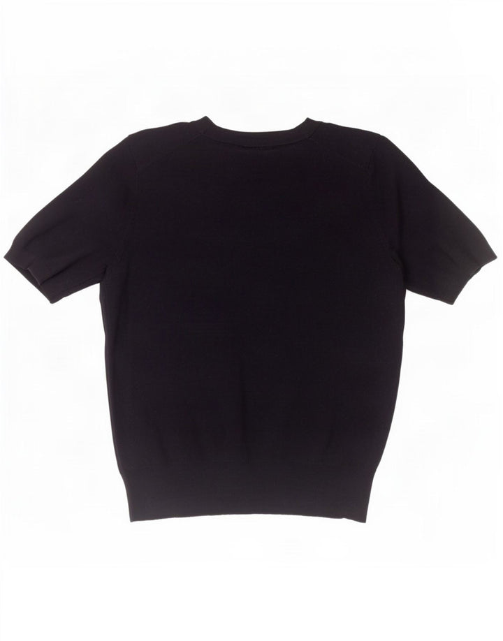Zara Blusa para mujer Top UK 44 Large Viscosa azul marino