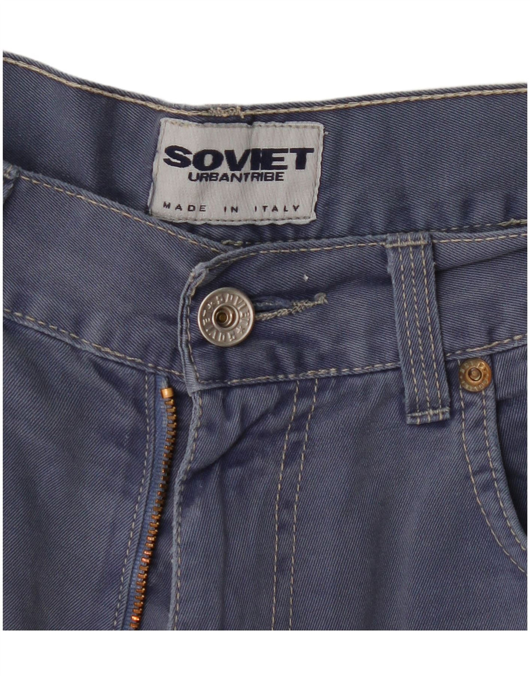 Vintage hombres cargo pantalones cortos W34 grande azul marino