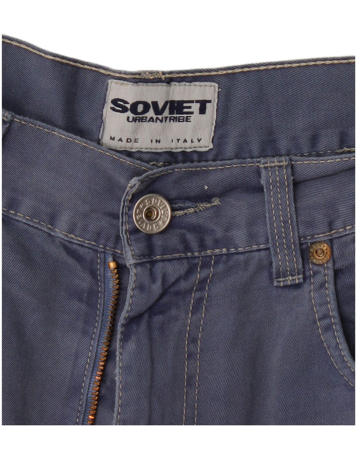 Vintage hombres cargo pantalones cortos W34 grande azul marino