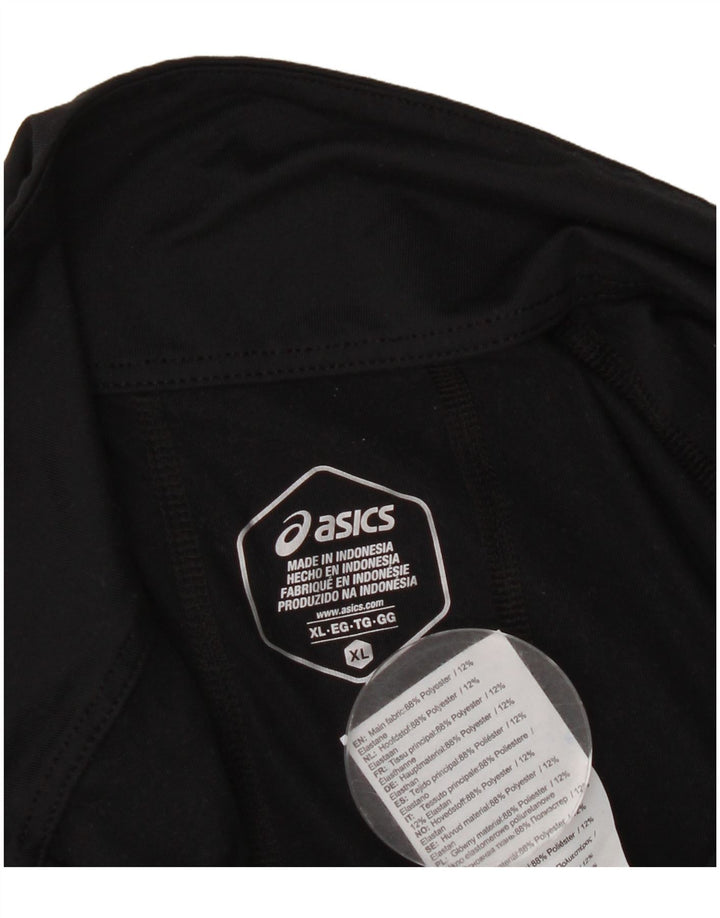 Asics Hombre Zip Neck Jersey Chándal Top XL Poliéster Negro