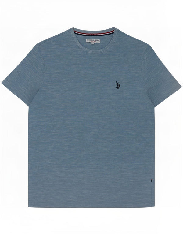 Asociación de Polo de EE. UU. Camiseta Hombre Top Algodón Moteado Azul Medio