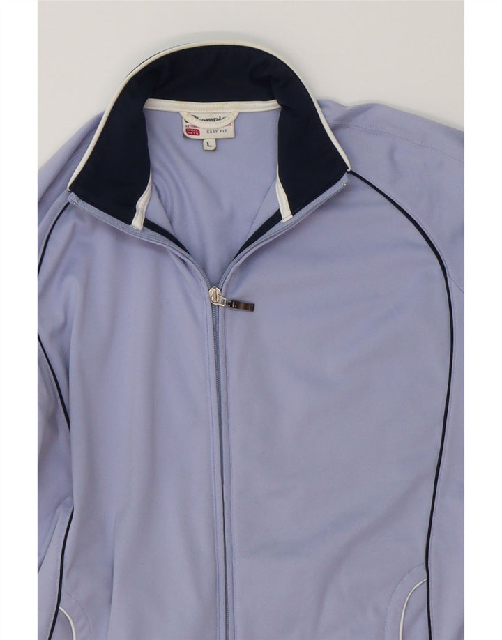CHAMPION Womens Easy Fit Tracksuit Top Jacket UK 16 Large Blue Polyester Vintage Champion and Second-Hand Champion from Messina Hembry 