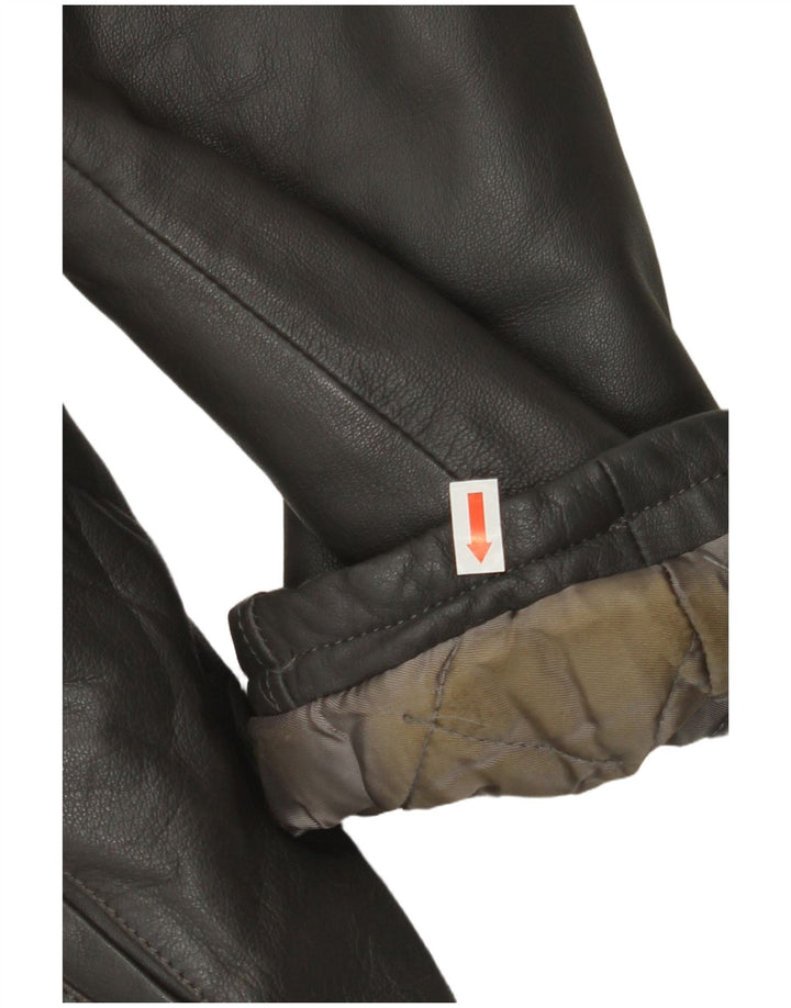 VINTAGE Chaqueta de cuero para hombre Reino Unido 38 Gris medio