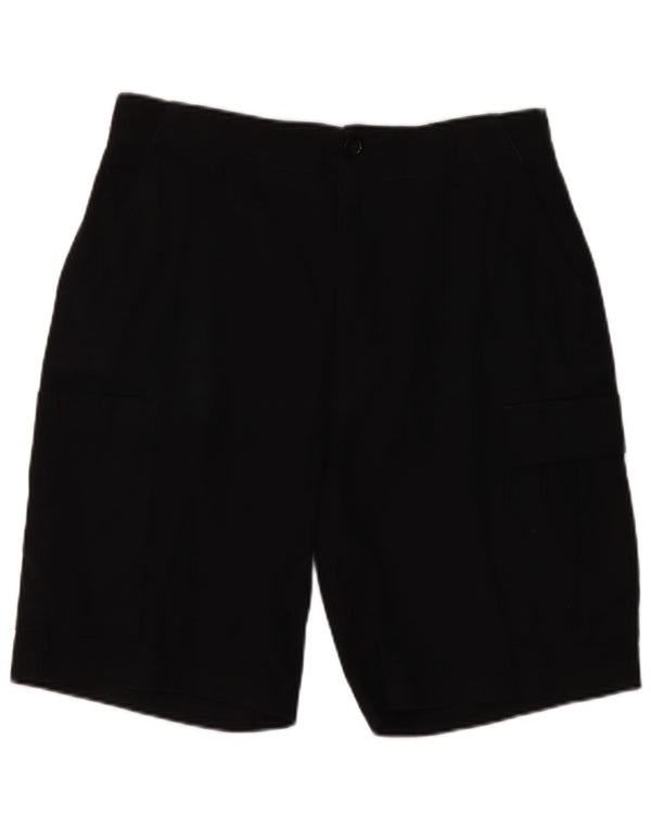 Zara Mens Cargo Shorts EU 42 Grande W32 Algodón Negro