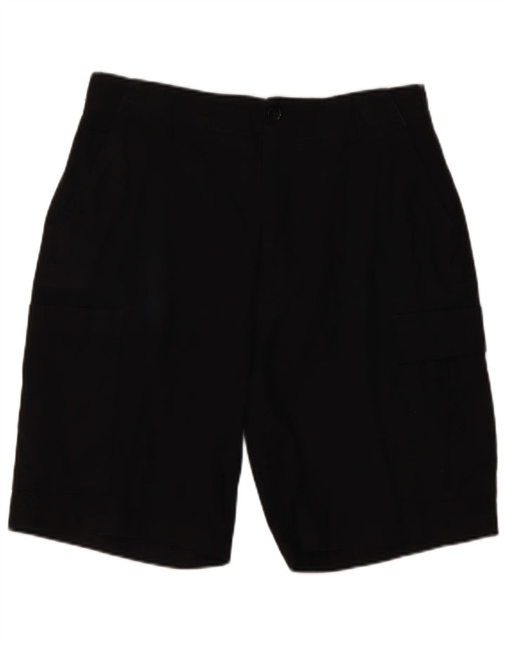 Zara Mens Cargo Shorts EU 42 Grande W32 Algodón Negro