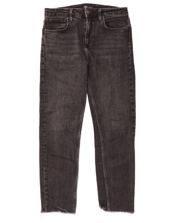 Zara Mujer Vaqueros Slim EU 40 Medium W30 L27 Gris