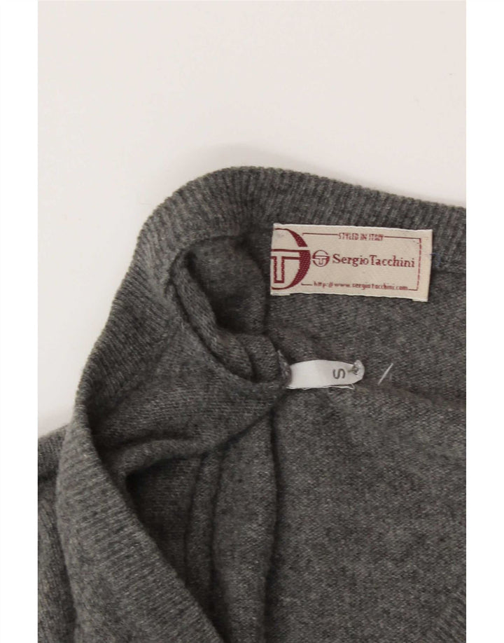 Sergio Tacchini Suéter con cuello en V para hombre Pequeño Gris