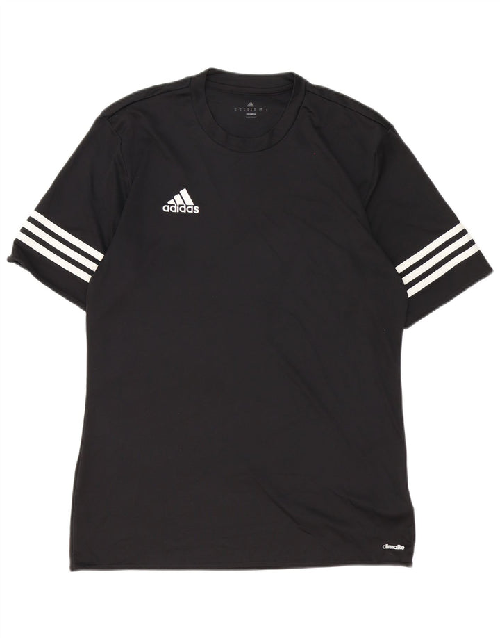Adidas Mens Climalite Camiseta Top Medio Negro Poliéster