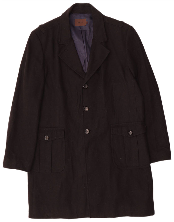 Abrigo Reiss para hombre UK 44 2XL Lana virgen azul marino