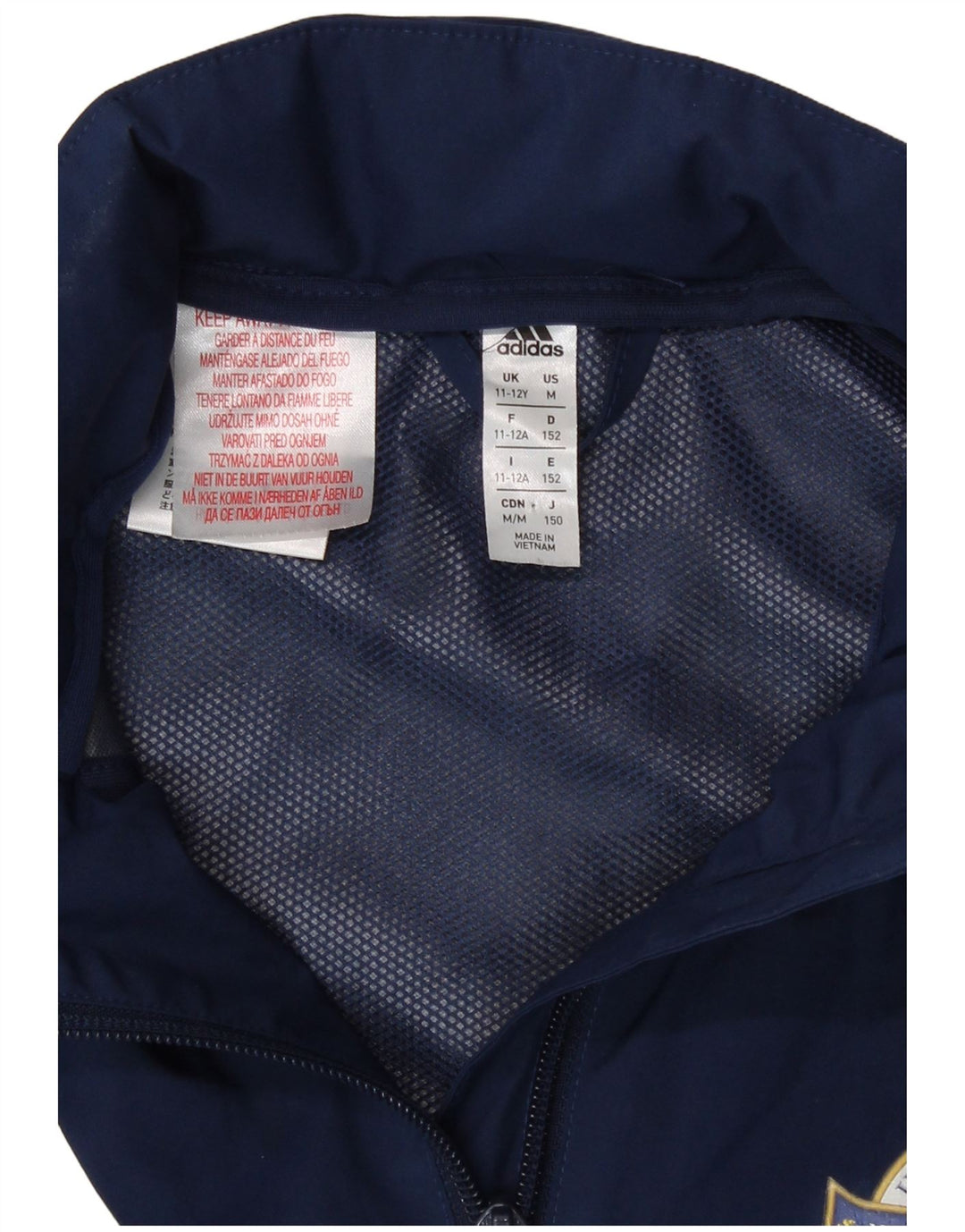 Adidas Chaqueta cortavientos con capucha para niño 11-12 años Azul marino Poliéster
