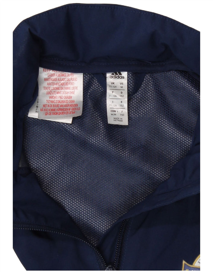 Adidas Chaqueta cortavientos con capucha para niño 11-12 años Azul marino Poliéster