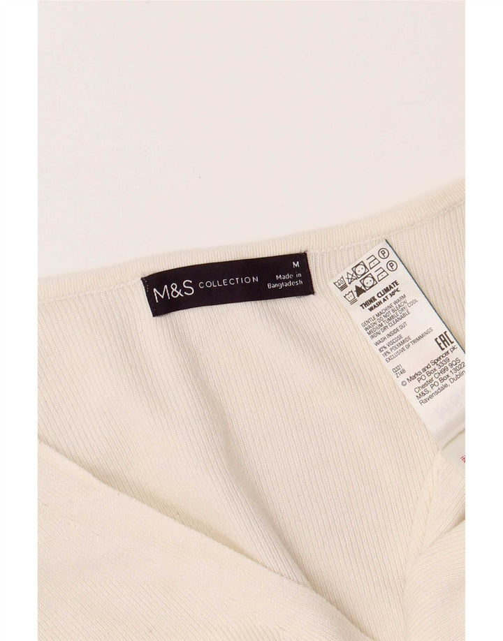 Marks & Spencer Blusa sin mangas para mujer UK 44 Medium Off White Viscosa