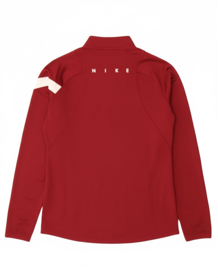 NIKE Mens Dri Fit Graphic Pullover Tracksuit Top XS Burgundy Colourblock