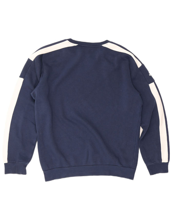 Adidas Hombre Sudadera Gráfica Jumper Medium Azul Marino Colorblock Algodón