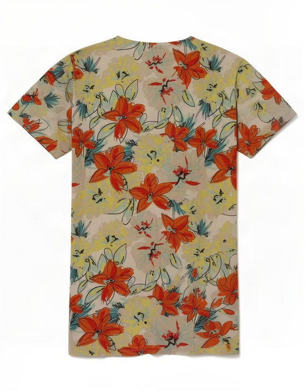 Zara Camiseta Mujer Top UK 40 Grande Algodón Floral Multicolor