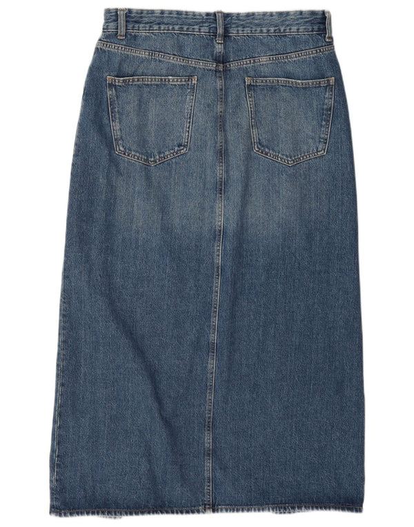 Zara Mujer Falda Vaquera De Cintura Alta Grande W30 Azul
