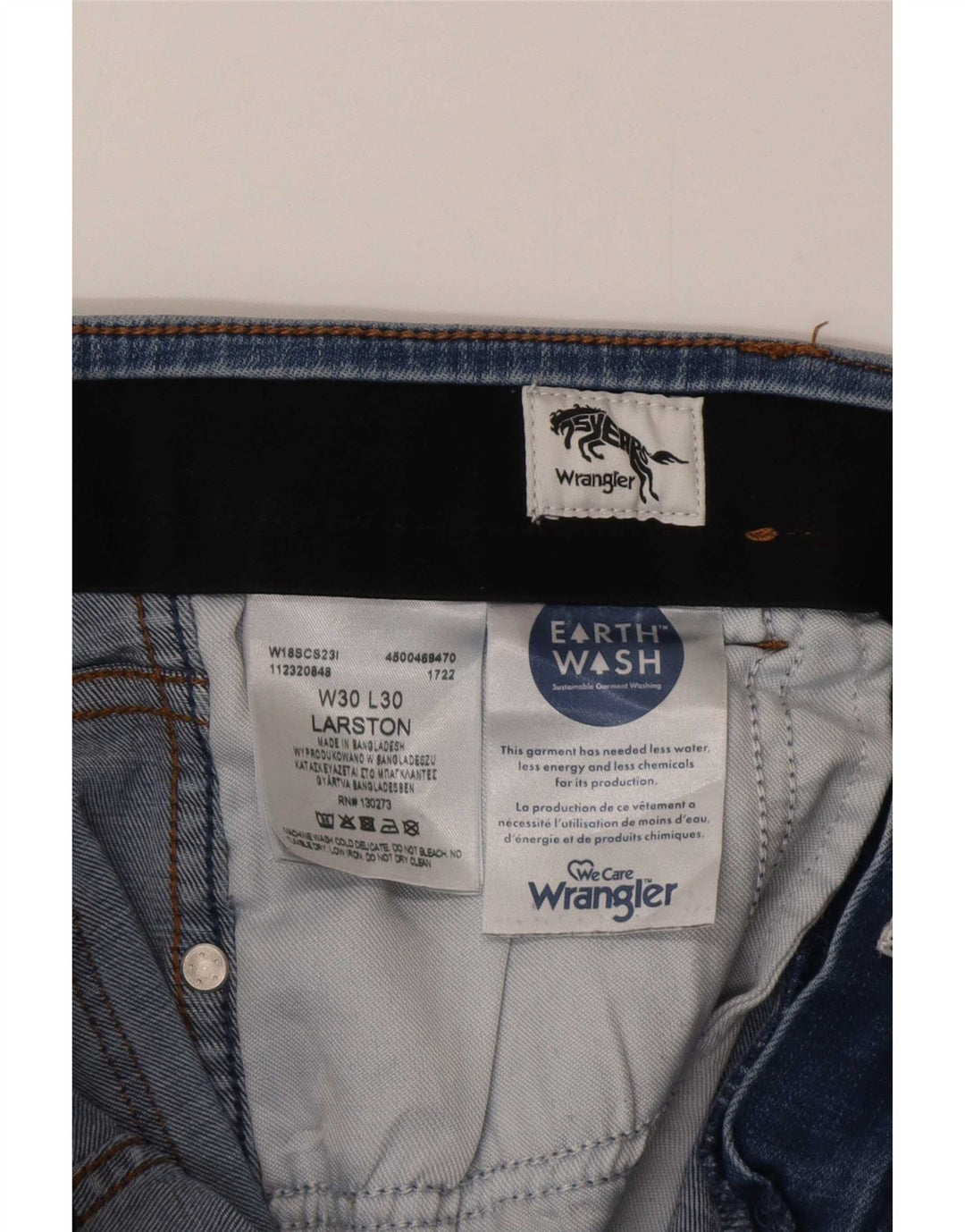 Vaqueros Wrangler Hombre Larston Slim W30 L30 Algodón Azul