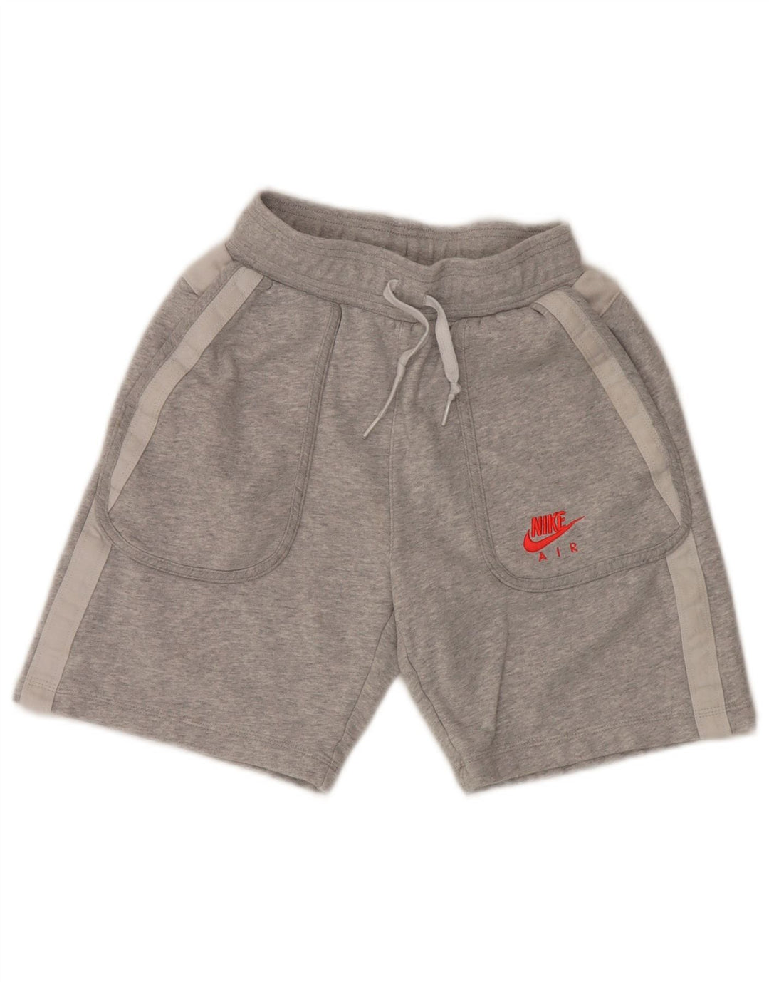 NIKE Pantalones cortos deportivos Air Standard Fit para niños de 12 a 13 años, tamaño grande, algodón gris