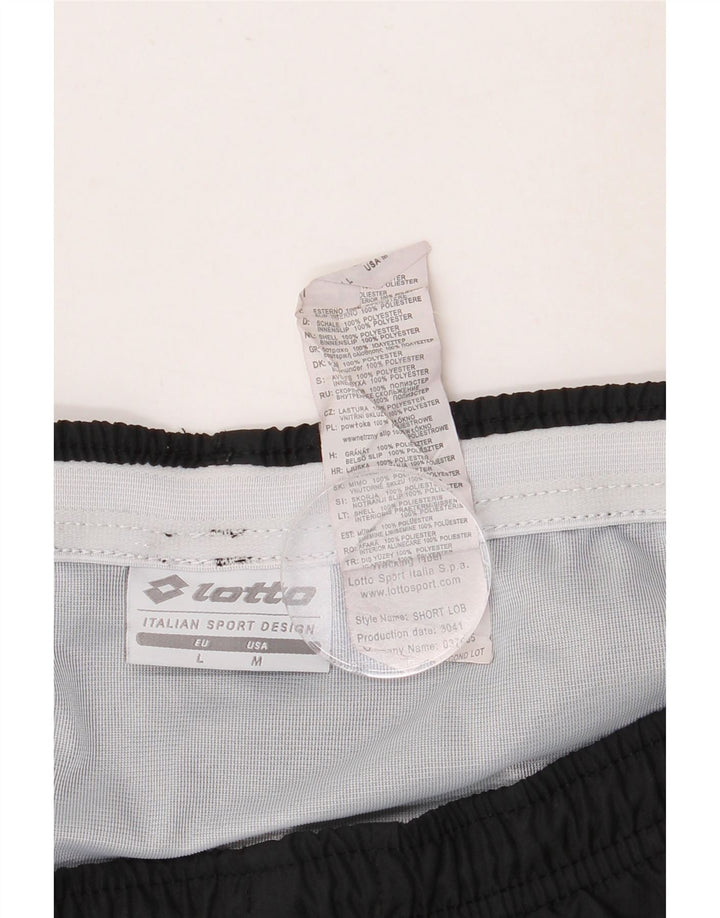 Lotto Pantalones cortos deportivos para hombre grande poliéster negro