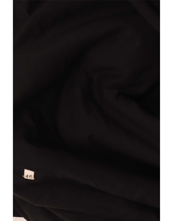 Vintage mujer abrigo de cuero de gran tamaño IT 46 Grande Negro