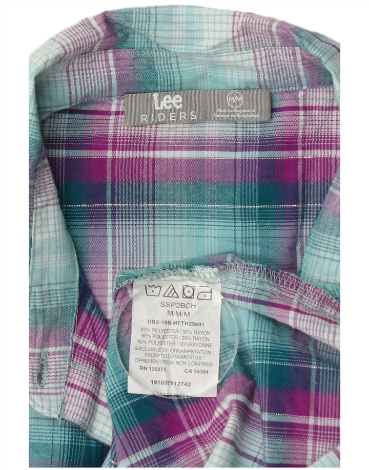 Camisa sin mangas Lee Riders para mujer UK 44 Poliéster a cuadros verde medio