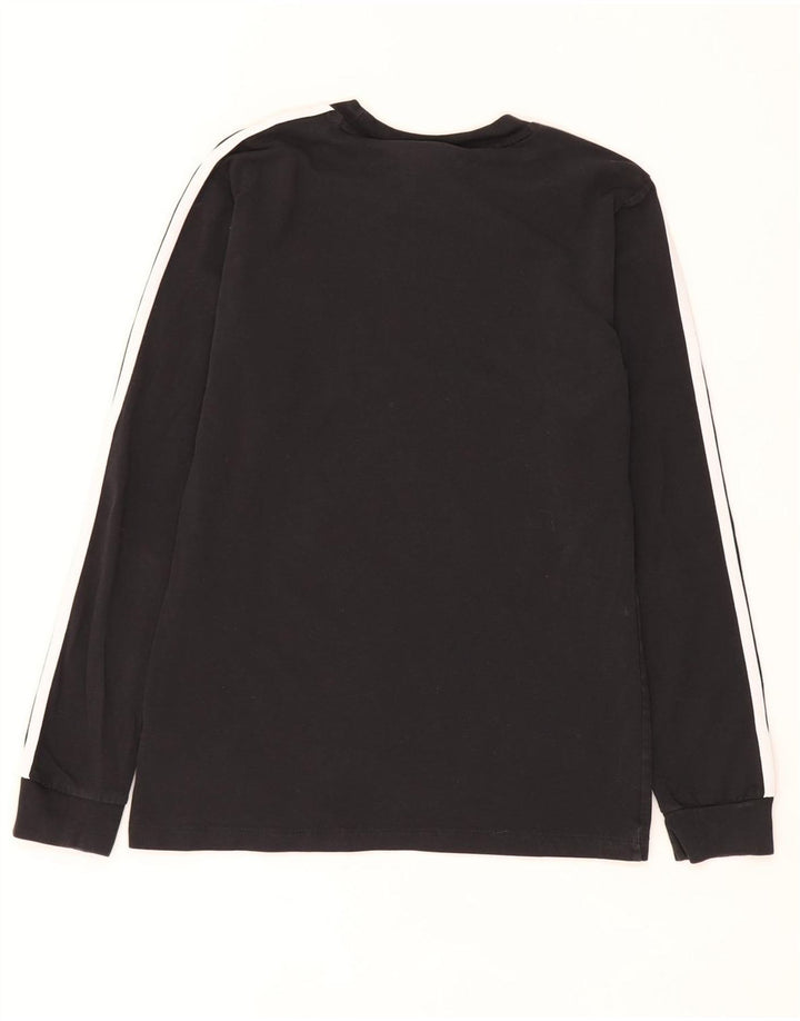 Adidas Mujer Top Manga Larga UK 10 Pequeño Algodón Negro