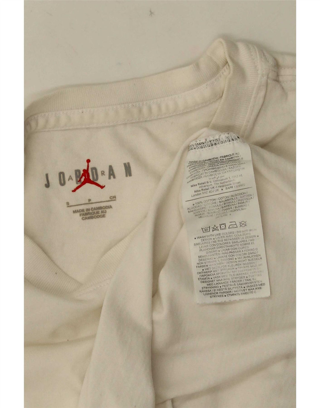 Jordan - Camiseta gráfica para hombre, talla pequeña, algodón blanco