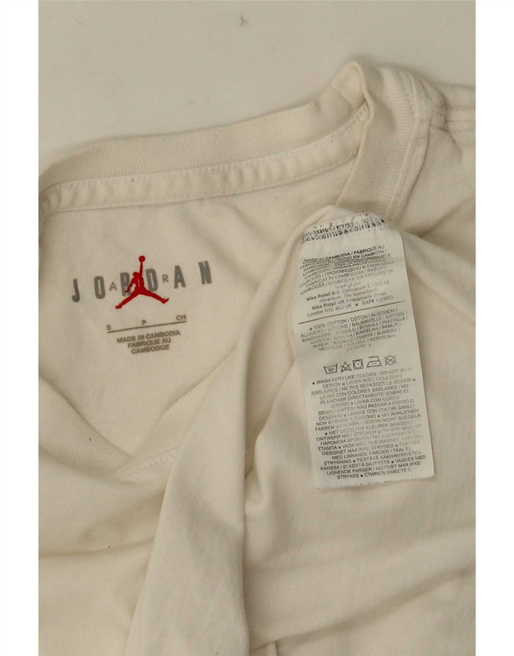 Jordan - Camiseta gráfica para hombre, talla pequeña, algodón blanco