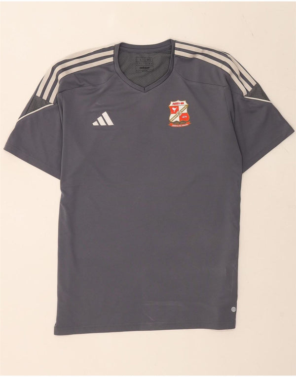 Adidas Mens Swindon Town FC Slim Fit Camiseta Top Grande Gris Poliéster