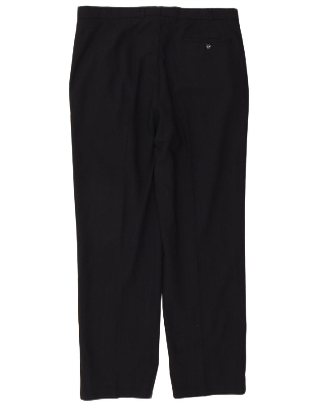 Marks & Spencer Pantalón de traje con pinzas para hombre W36 L31 Poliéster azul marino