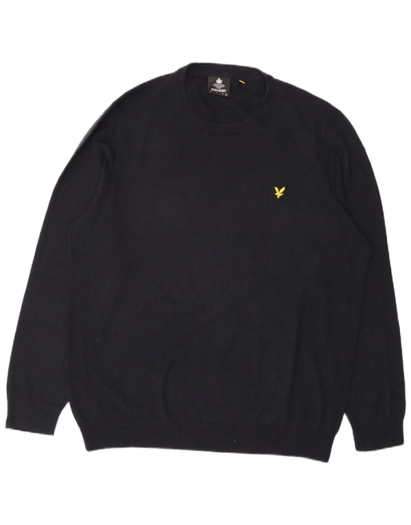 Lyle & Scott Jersey de cuello redondo para hombre, talla 2XL, azul marino