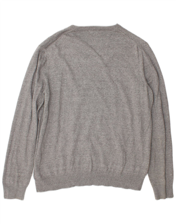 Marks & Spencer Jersey con cuello en V para hombre XL Algodón gris