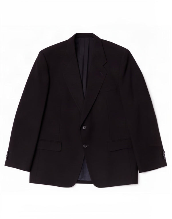 Vintage hombres 2 botones Blazer chaqueta IT 54 2XL lana negra