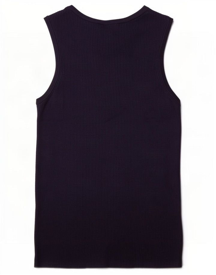 Marks & Spencer Top sin mangas para mujer UK 8 Small Viscosa azul marino