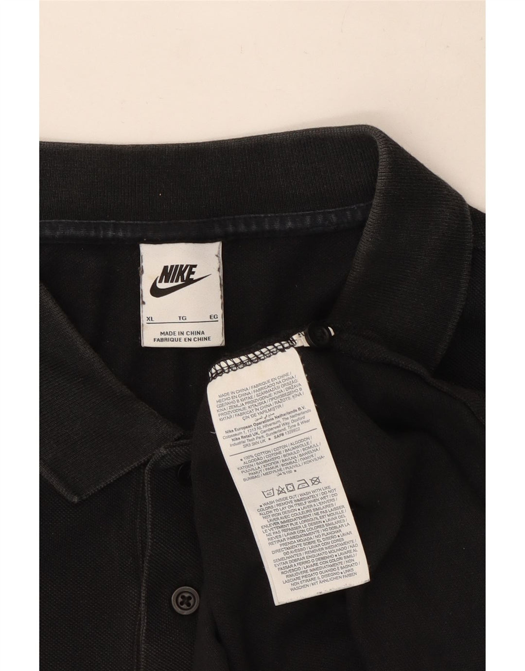 Polo Nike Hombre XL Algodón Negro