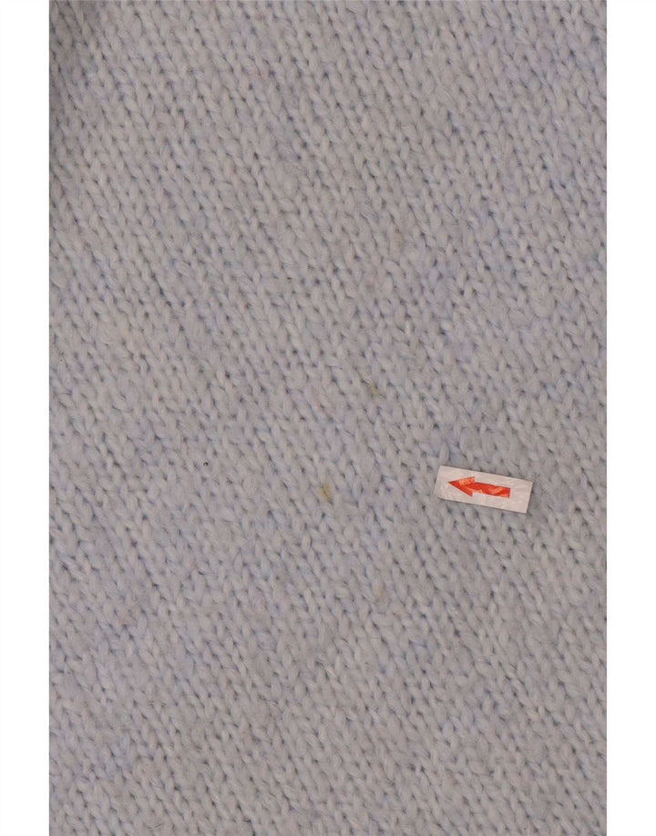 Zara Mujer Jersey De Cuello Redondo De Gran Tamaño UK 44 Acrílico Azul Medio