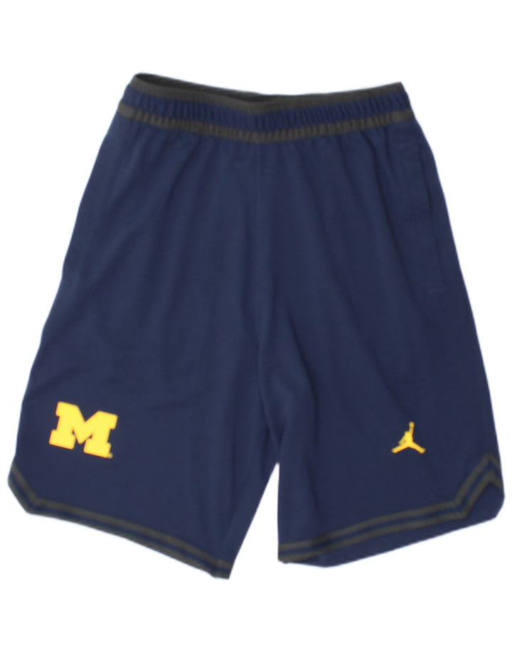 Jordan Mens Michigan Wolverines pantalones cortos deportivos pequeño azul marino poliéster