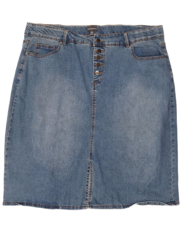 Marks & Spencer Falda Vaquera Autograph para Mujer UK 22 3XL W44 Azul